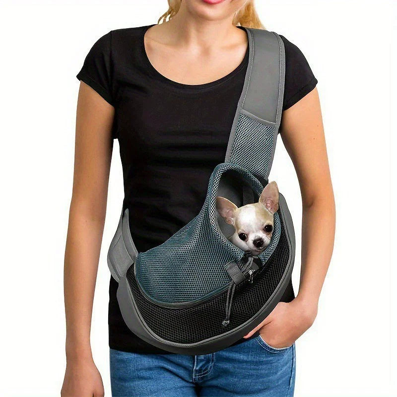 Portable Pet Puppy Carrier for Outdoor Travel, with Shoulder Bag, Breathable Mesh Oxford Fabric Comfort Sling, Tote & Pouch for Dogs