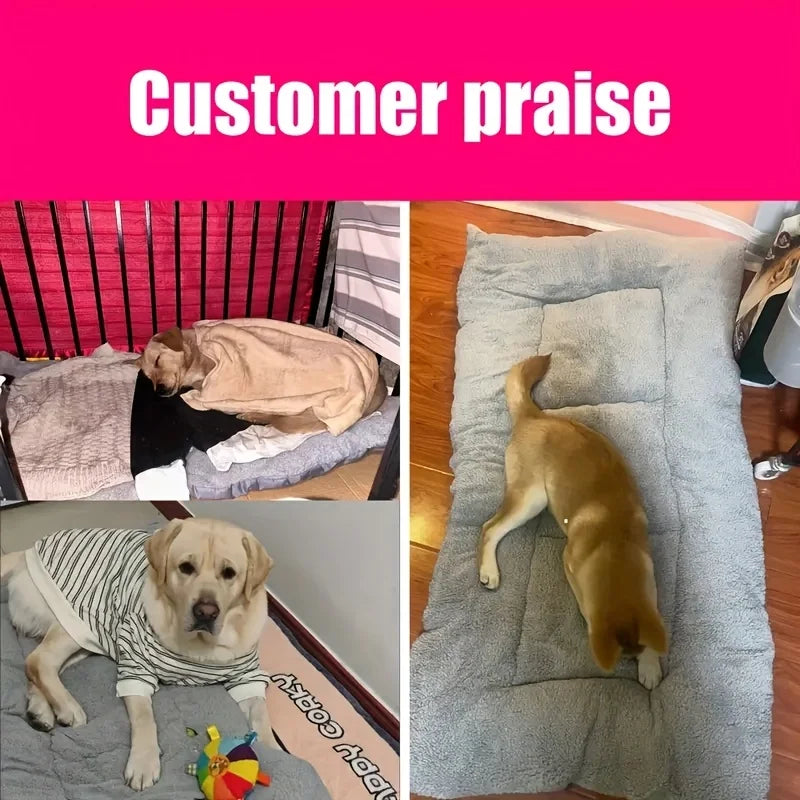 Oversized Plush Dog & Cat Bed and Crate Pad. Ultra Soft Polyester Pet Mat for All Size Cats & Dogs.