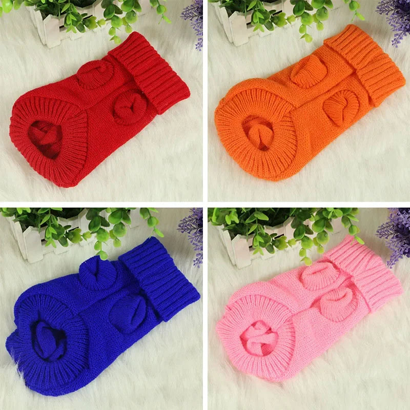 Dog Winter Clothes Knitted Pet Clothes For Small Medium Dogs Chihuahua Puppy Pet Sweater Yorkshire Pure Dog Sweater