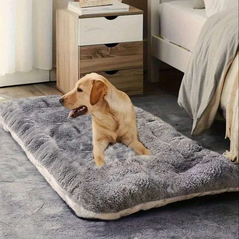 Large Plush Dog Bed, Thickened Super Soft Polyester, For Small Medium Large Dog Bed