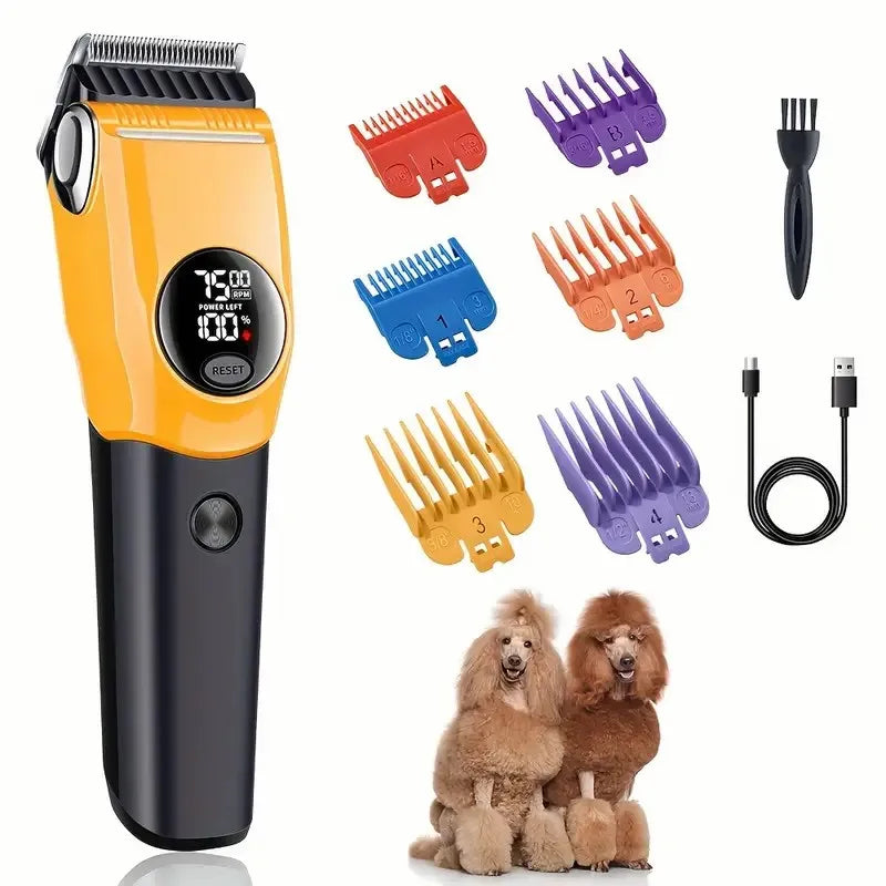 Pet Clipper Professional Dog & Cat Hair Trimmer, Grooming & Shaver, 7500/min LED suitable for large, medium, and small pets