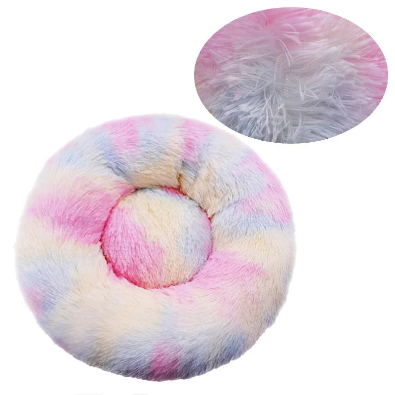 Round Dog & Cat Bed, Plush Basket for Dogs & Cats, Washable Pet Bed for Small Medium Large Dogs or Sofa for Cats