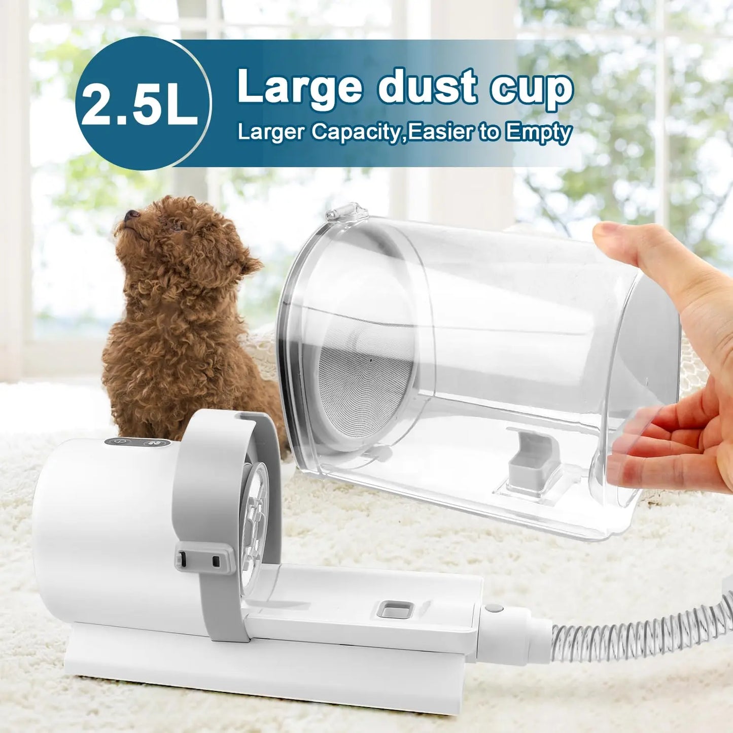 Dog Grooming Kit for Pet Include 4 Hair Clipper Combs 2.5L Vacuum Cleaner and 5 Pet Grooming Tools for Shedding,, Customized