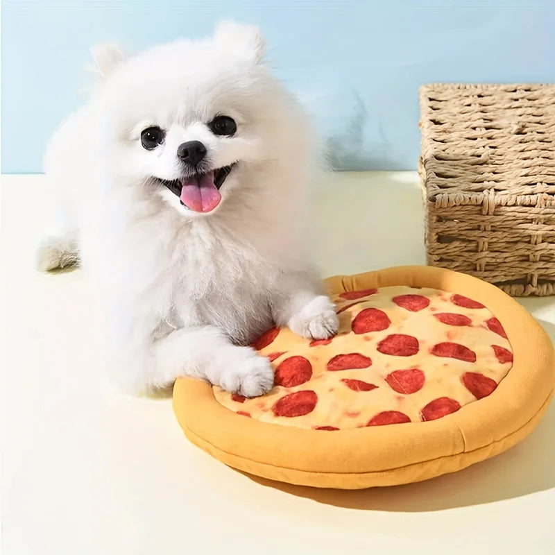Squeaky Plush Pizza & Shrimp Dog Toy Durable Chew for Small Breeds Interactive Pet Play Accessory Soft Teething Puppy Chew Toys