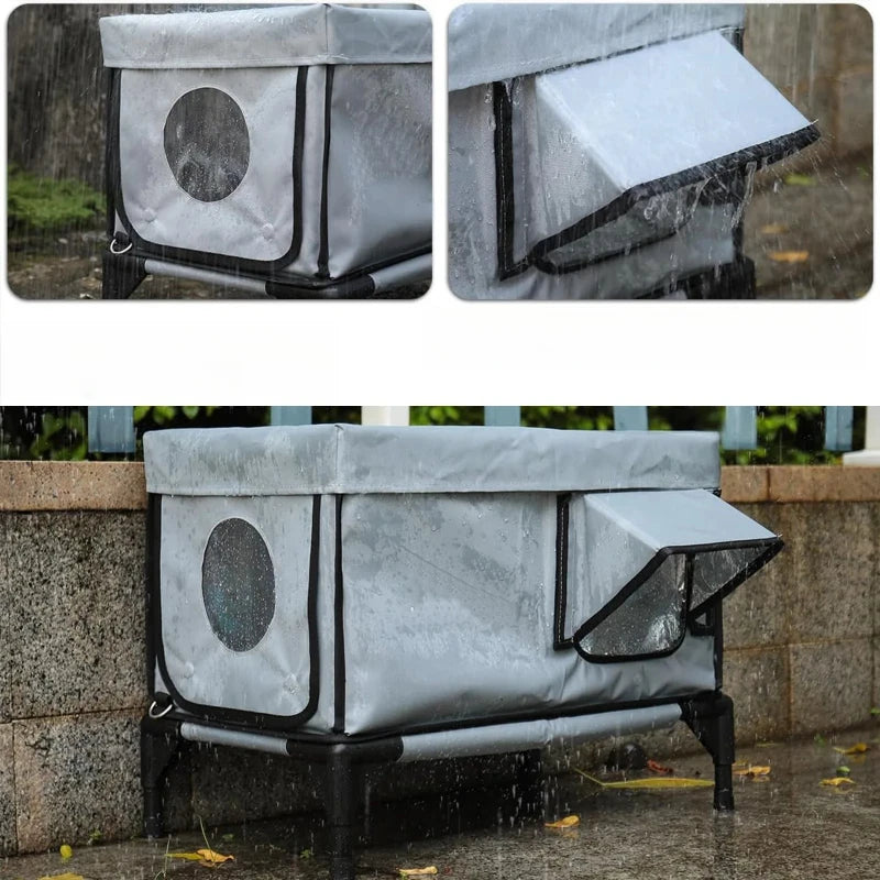 Outdoor Heated & Insulated, Waterproof Foldable Cat Pet House with Reliable Bearing Capacity