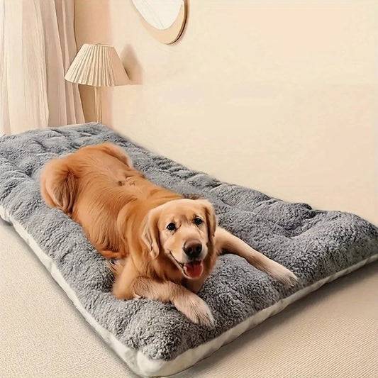 Large Plush Dog Bed, Thickened Super Soft Polyester, For Small Medium Large Dog Bed