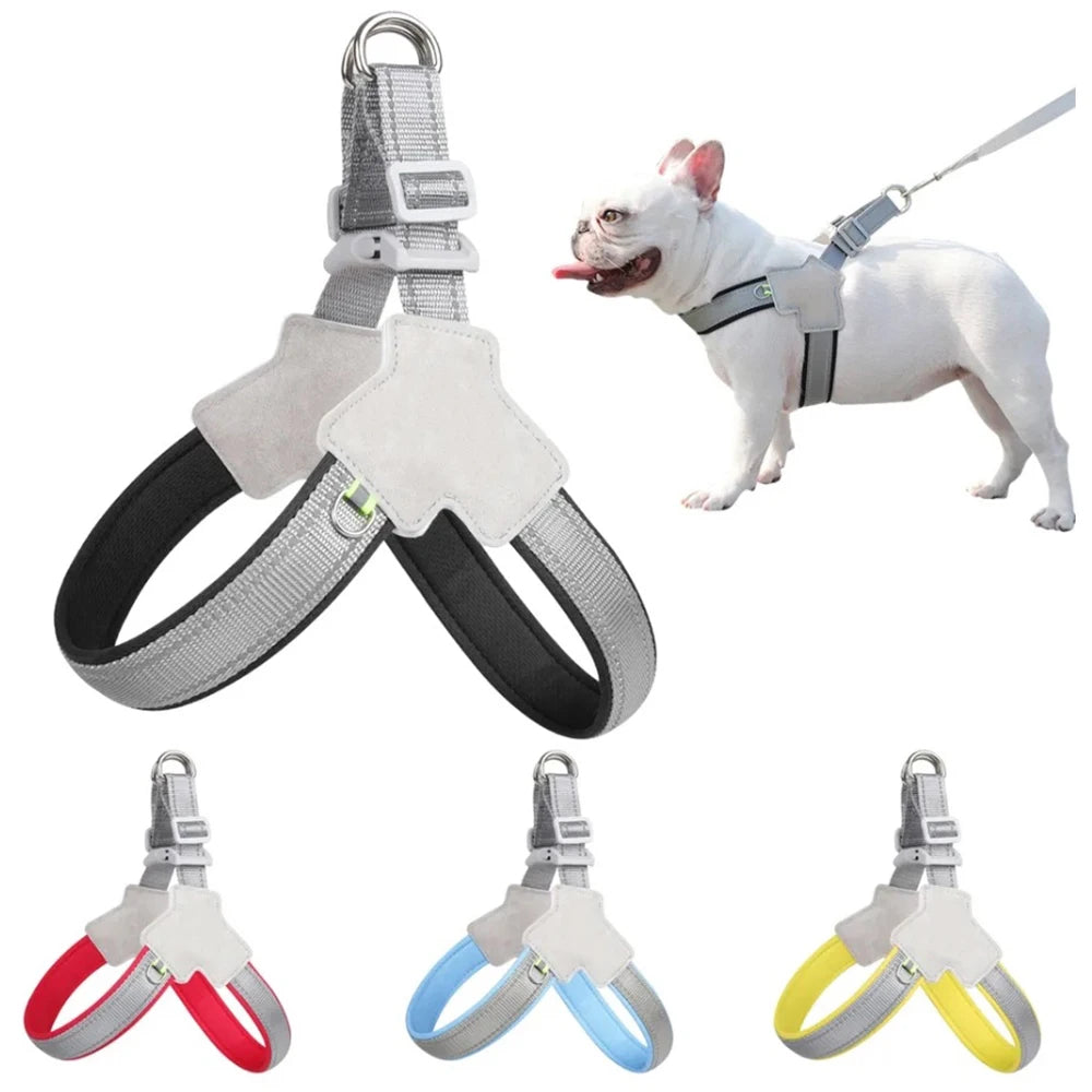 Reflective Pet Dog Harness For Small & Medium Dogs & Cat. No Pull Vest Harnesses with Chest Strap. Fits Pugs, Chihuahuas & small Bulldogs