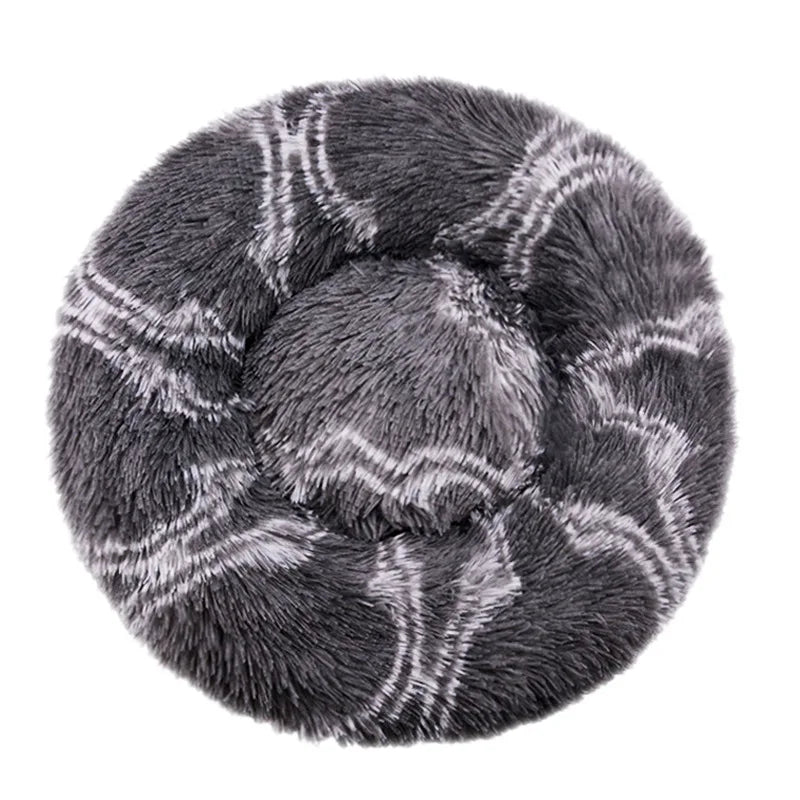 Round Pet Bed for Large Dog Bed, Donut, Long Plush Bed for Medium Dog, Warm Sleeping Sofa