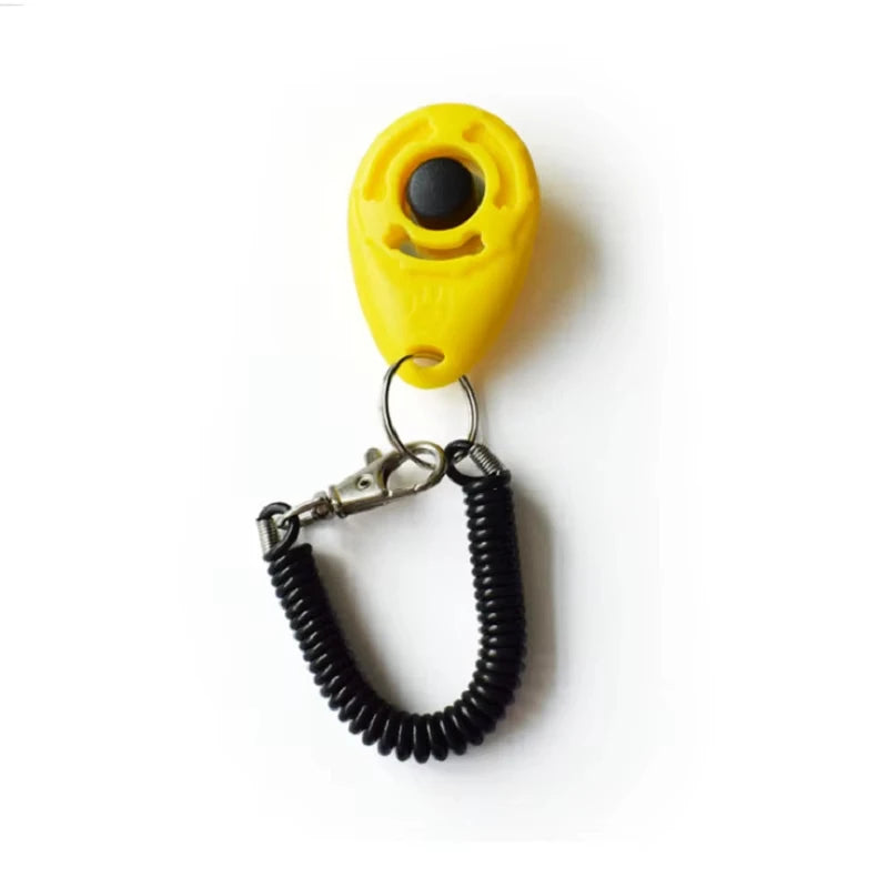 Dog Training Clicker Aid with Adjustable Wrist Strap, Sound Plastic Pet Clicker Trainer and Key Chain.