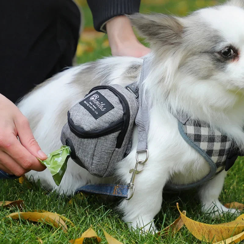 Portable Dog Training Treat Bag, Outdoor Dog Treat Pouch for Puppy Snacks and Rewards with Waist and Poop Dispenser