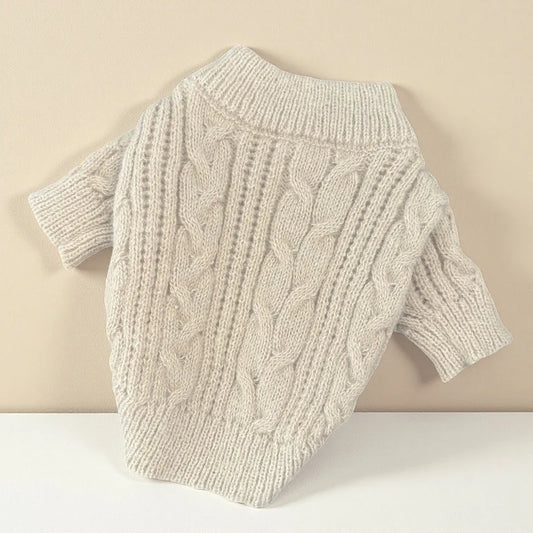 Sweaters for Dogs in Fall And Winter, Adorable Warm Clothing for Pets, Solid Color Twisted Knit Apparel for Animals