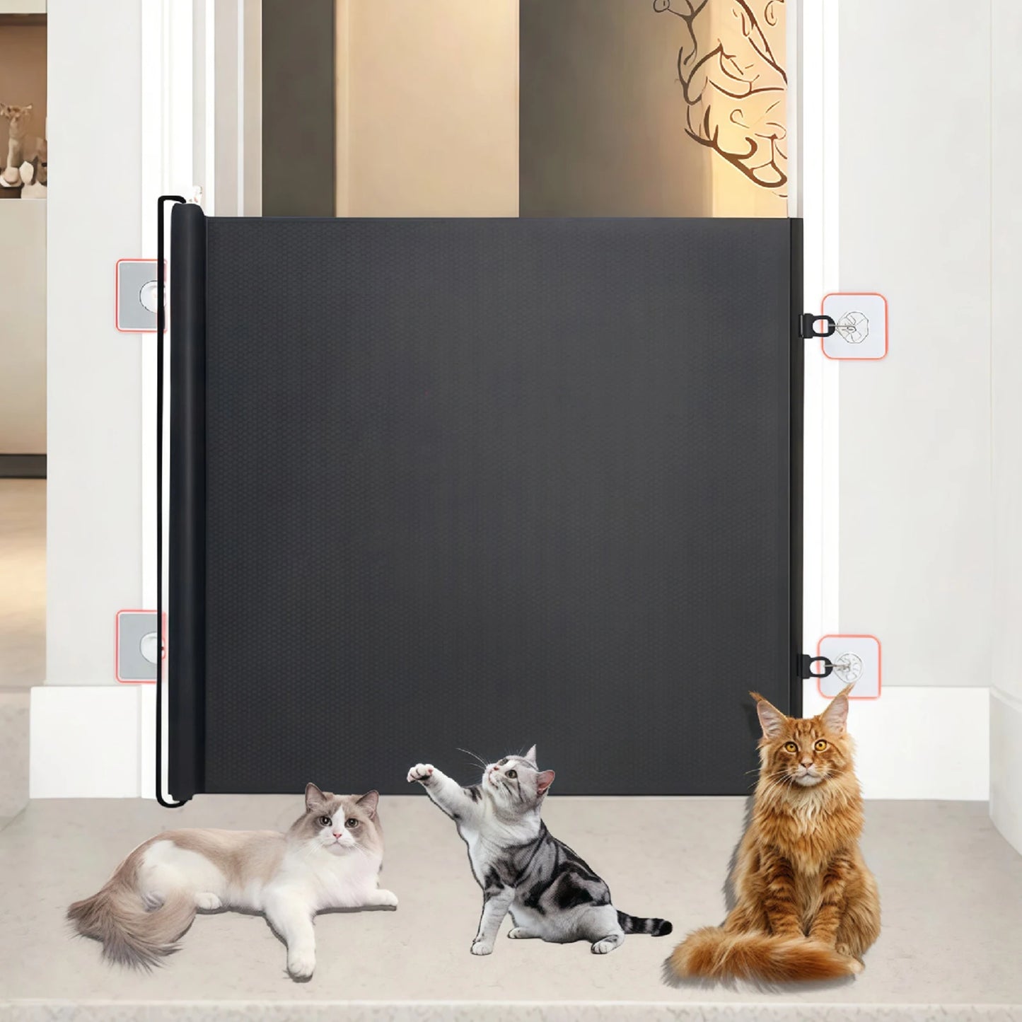 Automatic Retractable Cat Gate Particularly Convenient Training Tool Safety Enclosure Suitable for Puppy Pet Supplies