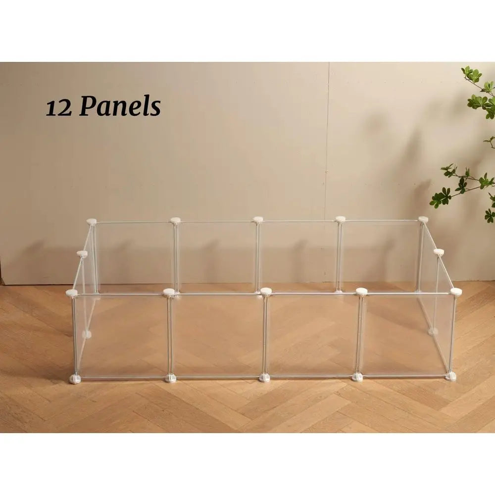 Transparent Clear Small Animal Playpen, Guinea Pig Cages, Puppy Dog Playpen, Pet Playpen, Rabbit Bunny Indoor Fence Pen Enclosure