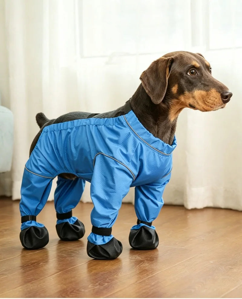 Waterproof Breathable Pet Pants with Foot Cover Antislip and Dirt Resistant Dog Trousers with Foot Cover Indoor and Outdoor Use
