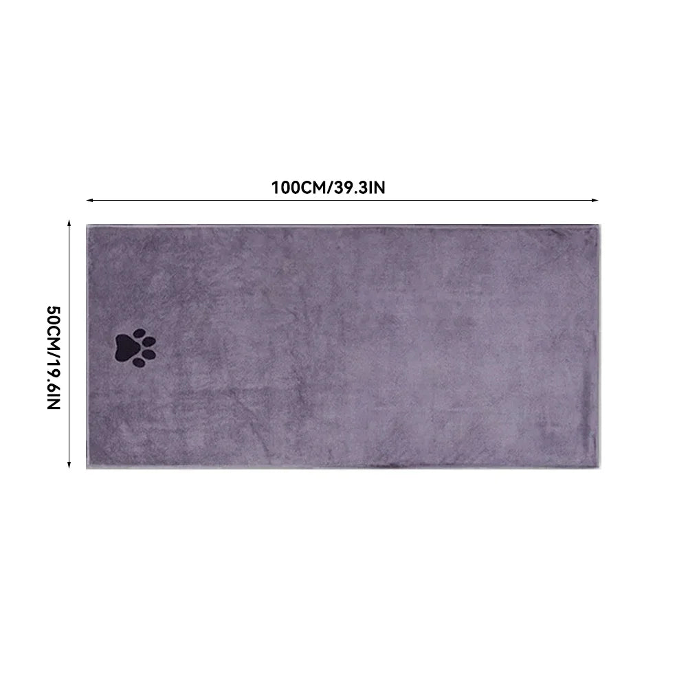 Microfiber Pet Bath Towel Embroidered Super Soft Absorbent for Dogs and Cats