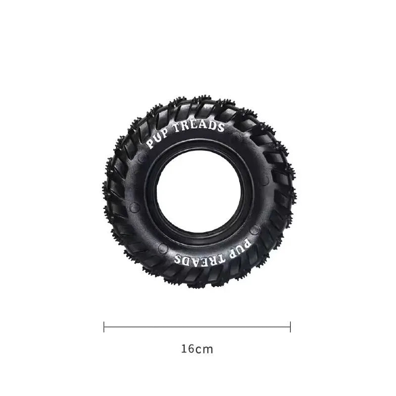 Dog Toys Tire Natural Rubber Squeaks Strong Durable Pulling Tugging Interactive Cleaning Teeth Suitable Large Dogs Chew Toys
