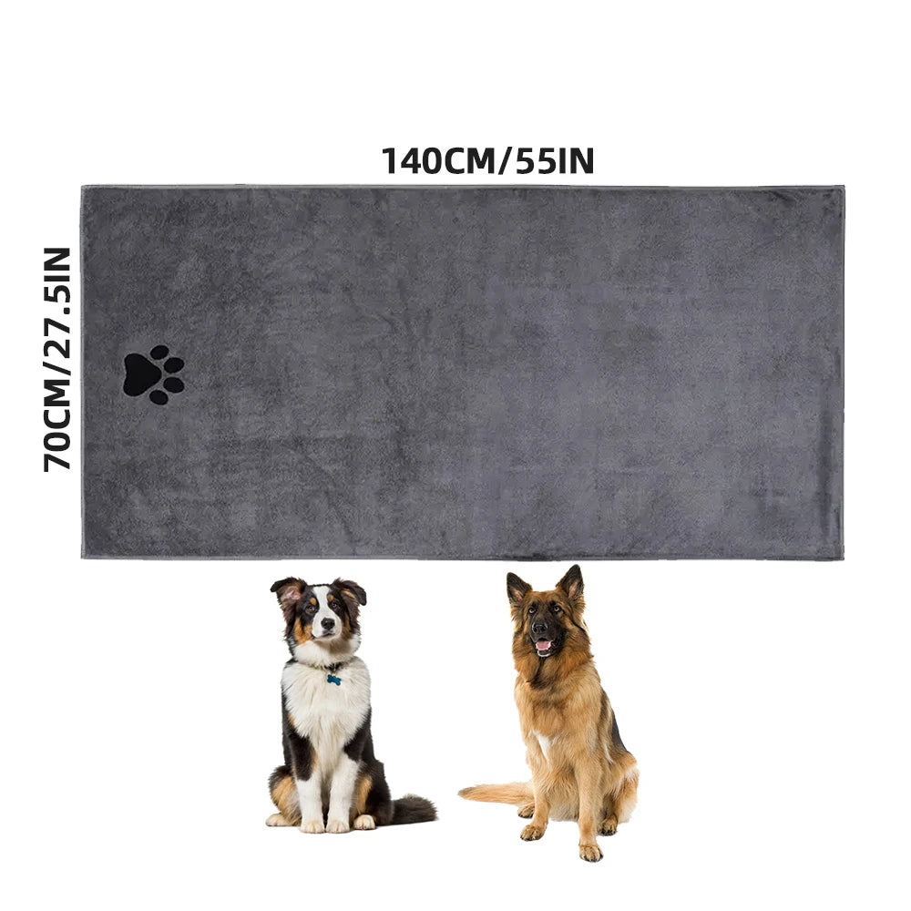 Microfiber Pet Bath Towel Embroidered Super Soft Absorbent for Dogs and Cats
