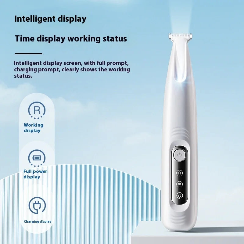 Upgrade Dog Paw Trimmer with LED Light Waterproof Portable Pet Hair Trimmer with Display Dog Clippers Grooming 18mm Widen Blade