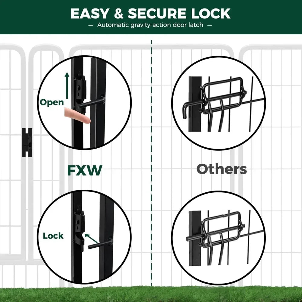 Dog Fence for Yard, RV Camping, 40 Inches, 16 Fences for Medium and Large Dogs