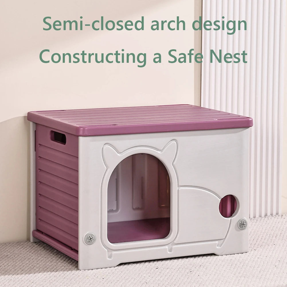 Stray Cat House, Outdoor Rainproof Shelter for Winter,  Warm Cozy Pet Cave,  Foldable Washable