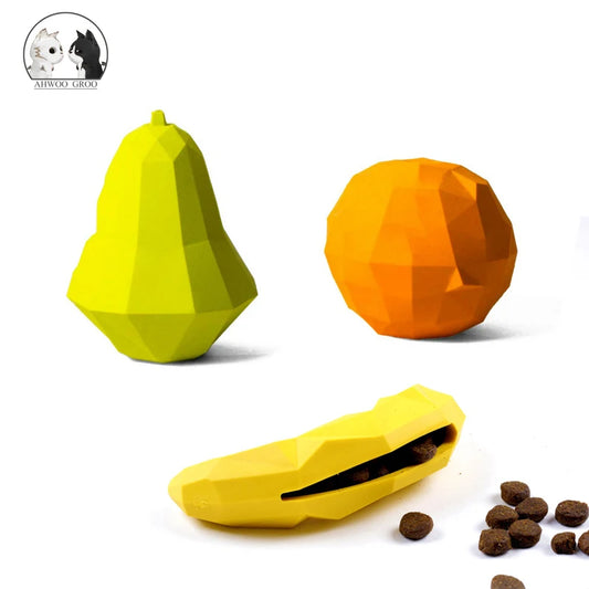 Rubber Dog Ball Chew. Dispenser fore Food, Play Squeaking Pet Dog Bite Toy, Puppy Tooth Cleaning Toy.