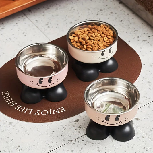 Elevated Stainless steel Dog & Cat Bowl for Food and Water. No Spill Pet Feeder bowl for Puppy, Small Medium, and Large Dogs & Cats