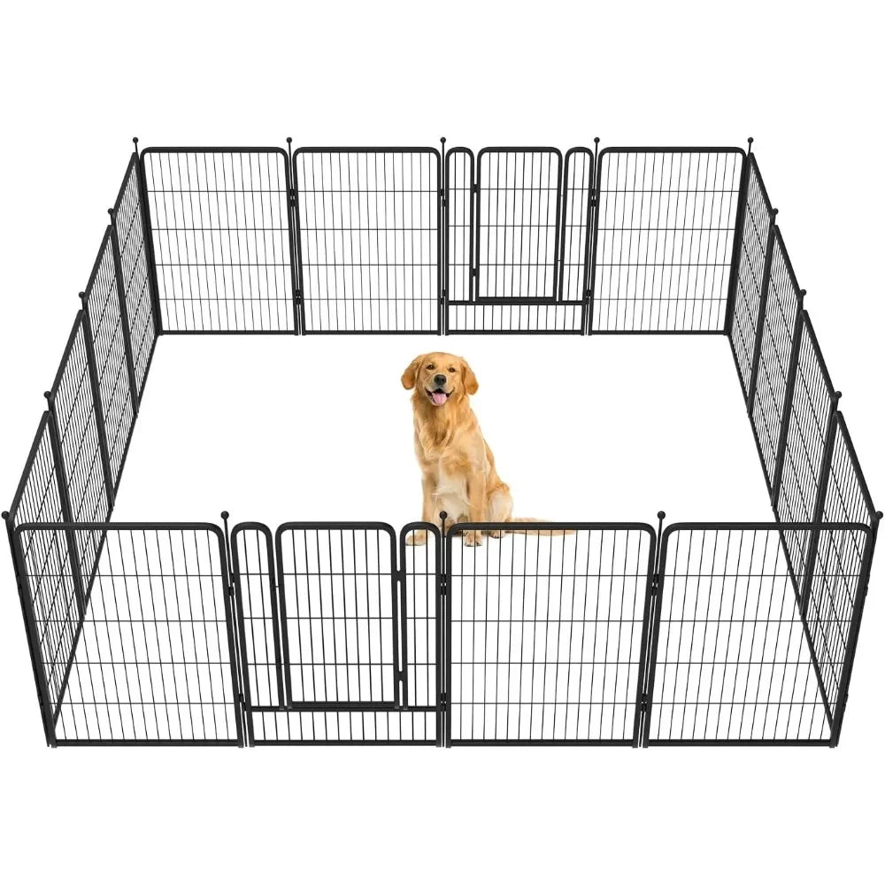 Dog Fence for Yard, RV Camping, 40 Inches, 16 Fences for Medium and Large Dogs