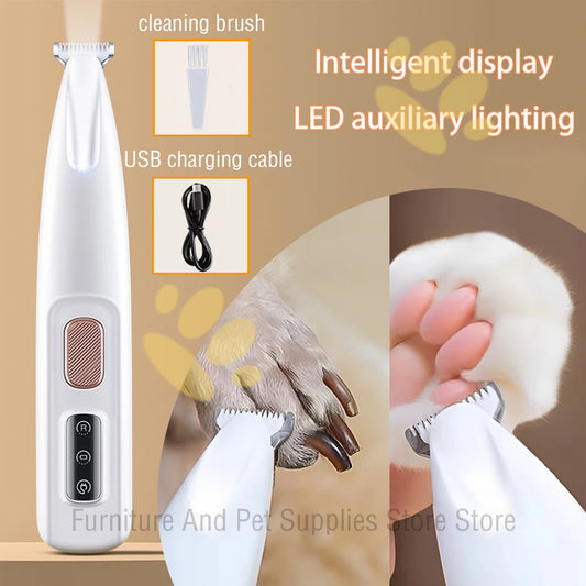 New Dog Beauty Trimmer, Fully Waterproof Dog Trimmer with LED Light, Dog Claw Trimmer, Cat Claw, Hair Trimmer Pet Claw Trimmer
