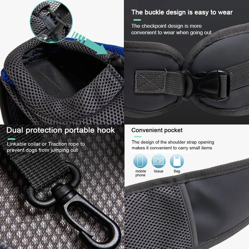 Pet Cat & Dog Carrier Backpack, Travel Tote Shoulder Bag, Mesh Sling Crossbody Shoulder Bag