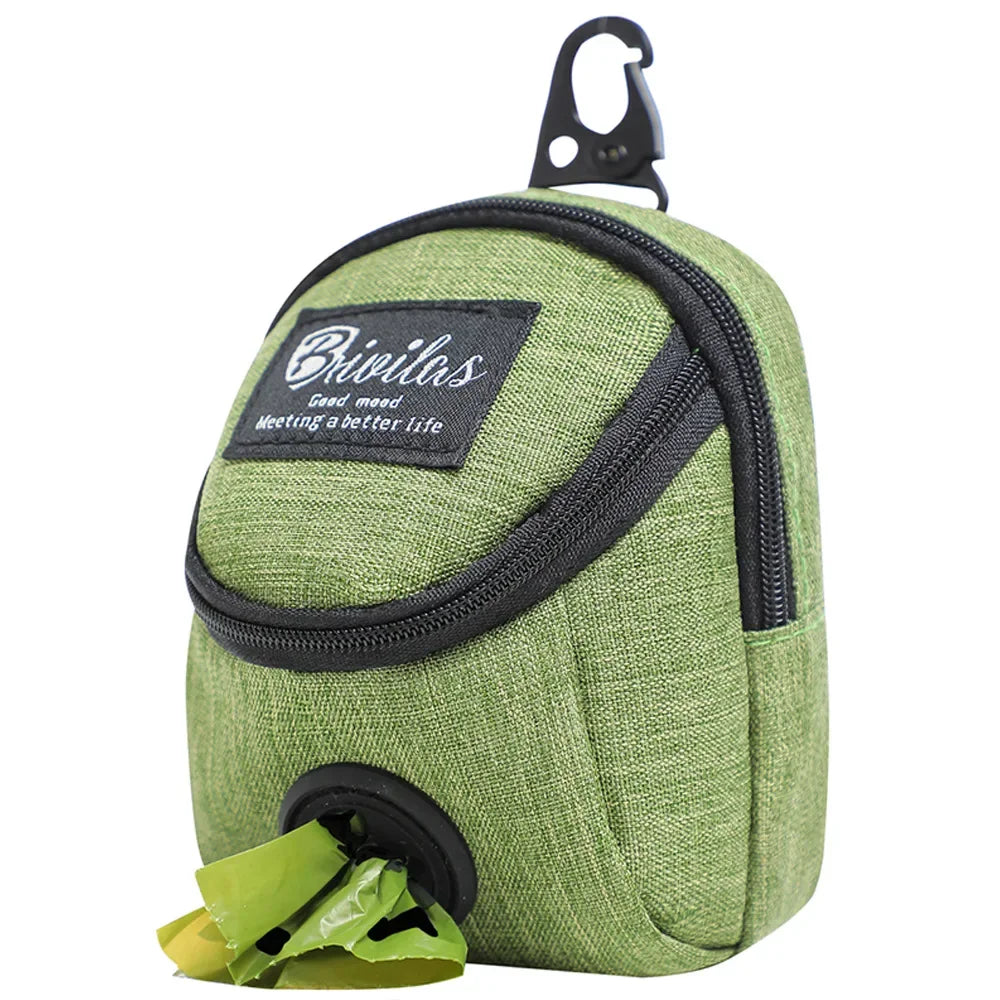 Portable Dog Training Treat Bag, Outdoor Dog Treat Pouch for Puppy Snacks and Rewards with Waist and Poop Dispenser