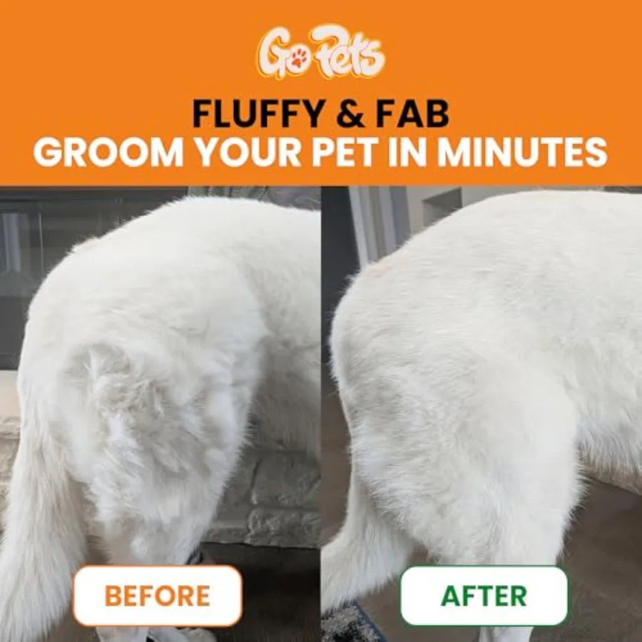 GoPets 2-in-1 Demating Comb for Dogs, Pet Grooming Rake, Double-Sided Dog Brush for Shedding, de-shedding Brush for Cats