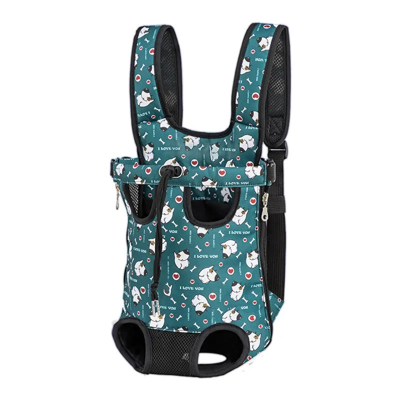 Denim Pet Dog & Cat Backpack for Outdoor Travel for Dogs & Cats with Breathable Shoulder Straps
