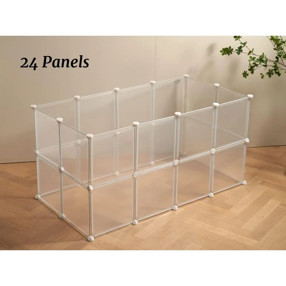 Transparent Clear Small Animal Playpen, Guinea Pig Cages, Puppy Dog Playpen, Pet Playpen, Rabbit Bunny Indoor Fence Pen Enclosure