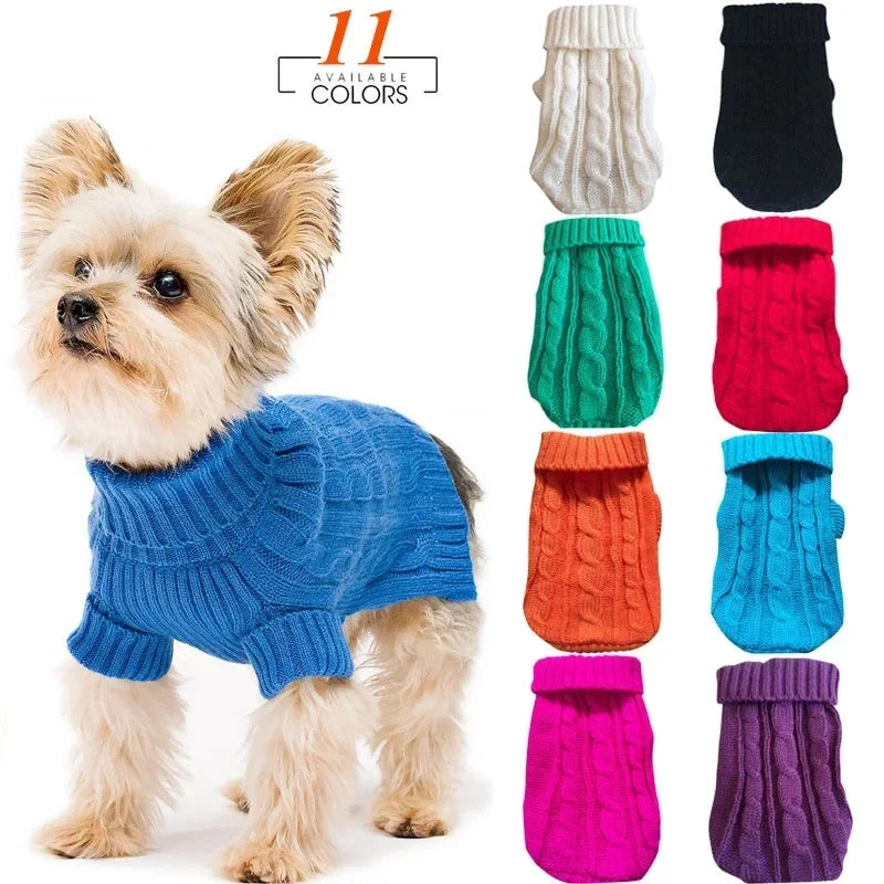Dog Winter Clothes Knitted Pet Clothes For Small Medium Dogs Chihuahua Puppy Pet Sweater Yorkshire Pure Dog Sweater