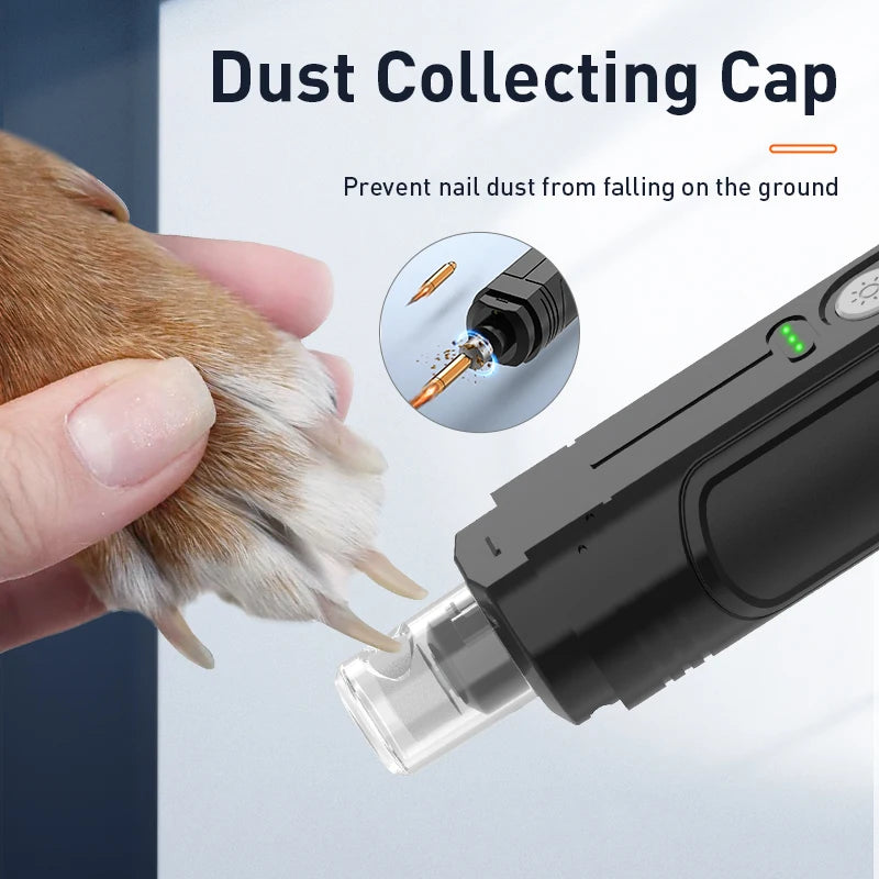 ROJECO P3 Electric Pet Nail Grinder. Professional Dog Nail Clippers + 2 LED Light Rechargeable.