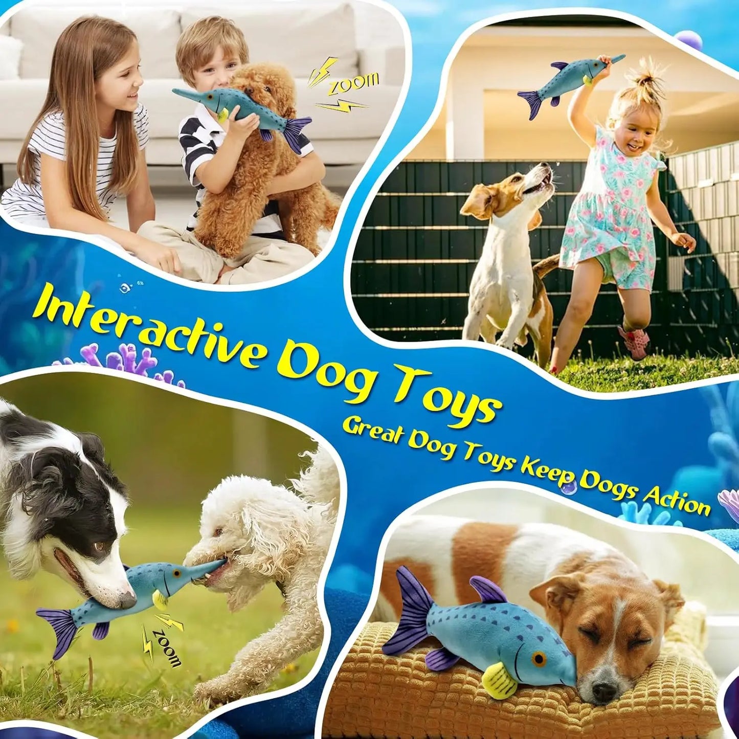 Large Squeaky Dog Toys :Plush Soft Dog Chew Toys - Tug of War for Large, Small, Medium, Puppy Breeds-Puppy Toys to Keep Them Busy