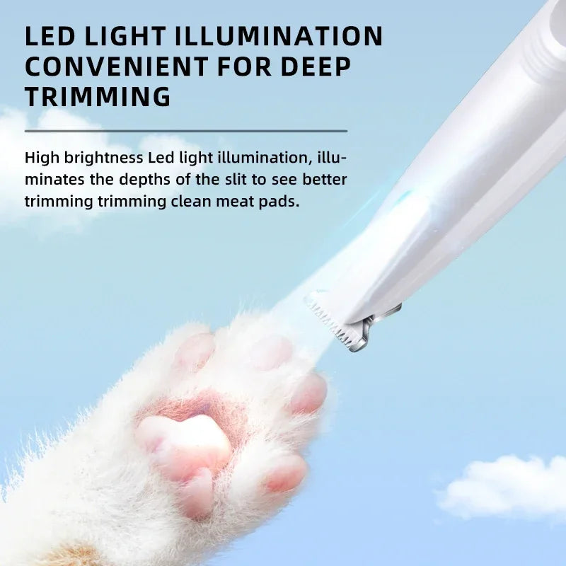 Type C Dog Paw Trimmer with LED Light, Waterproof Pet Hair Trimmer with LED Display, Dog Clippers for Grooming 18mm Widen Blade