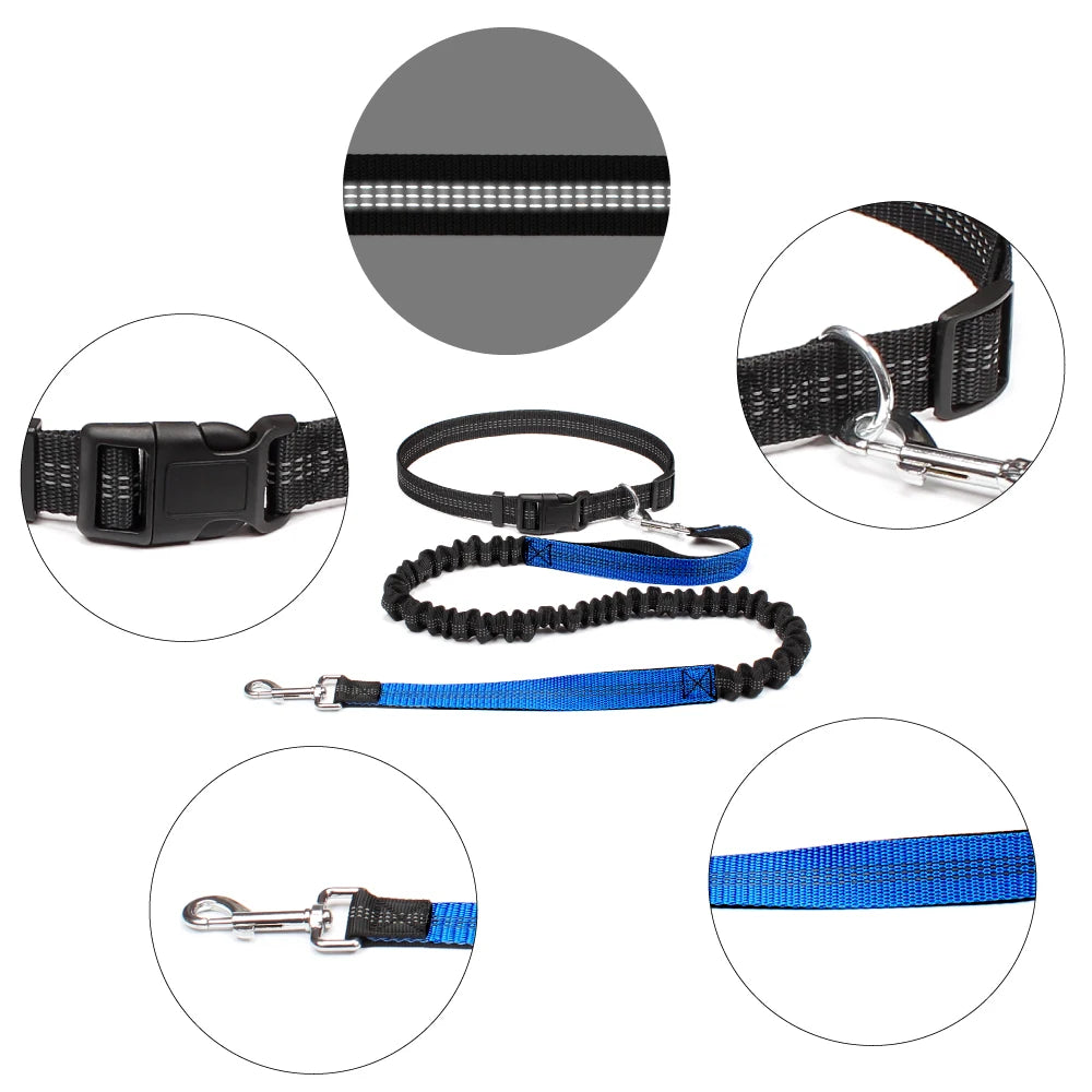 Hand Free Dog Leash for Pet Walking, Running,  & Jogging with Adjustable Dog leash Waist Belt and Chest Strap with Traction Rope