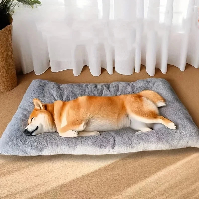 Large Plush Dog Bed, Thickened Super Soft Polyester, For Small Medium Large Dog Bed