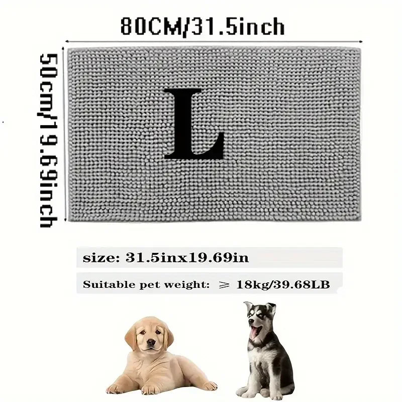 Dog Door Mat Mud Catcher - Absorbent Non-Slip Pet Paw Cleaner Mat, Washable Quick-Dry Indoor Rug for Mud