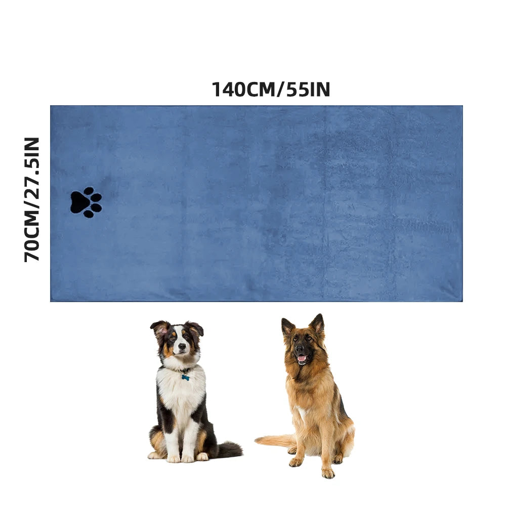 Microfiber Pet Bath Towel Embroidered Super Soft Absorbent for Dogs and Cats
