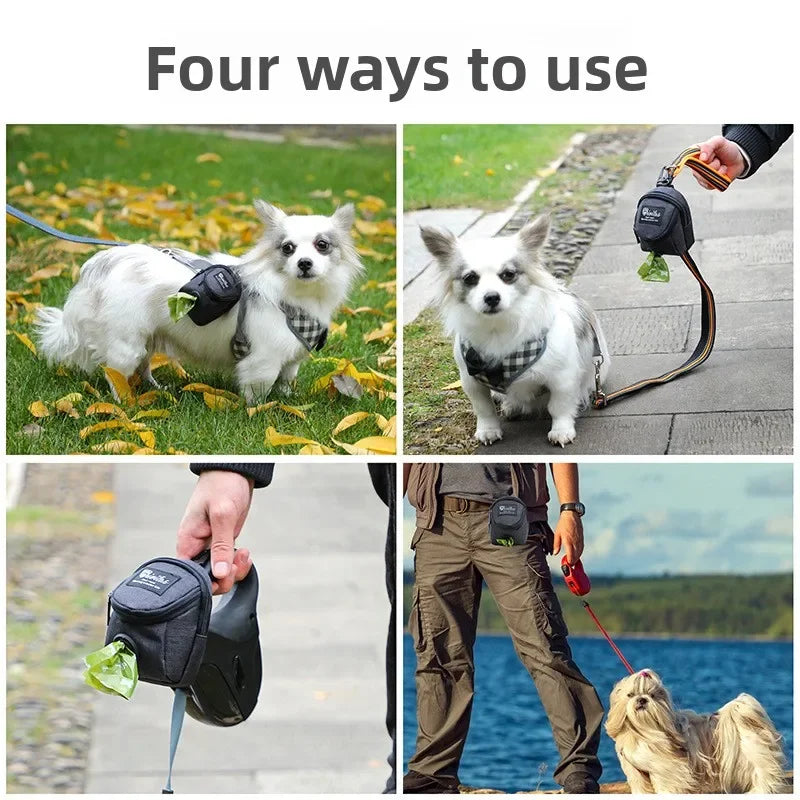 Portable Dog Training Treat Bag, Outdoor Dog Treat Pouch for Puppy Snacks and Rewards with Waist and Poop Dispenser
