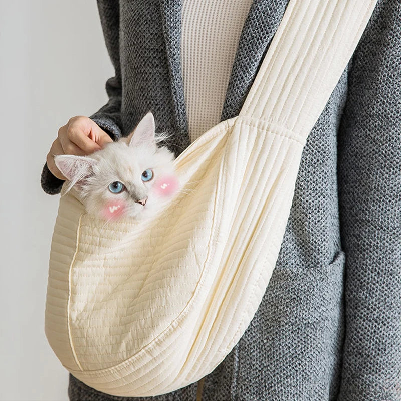 Comfortable Dog Bag Pet Crossbody Shoulder Bag Outdoor Travel Handbag Canvas Single Shoulder Cat Bag Sling Comfort Tote Bag