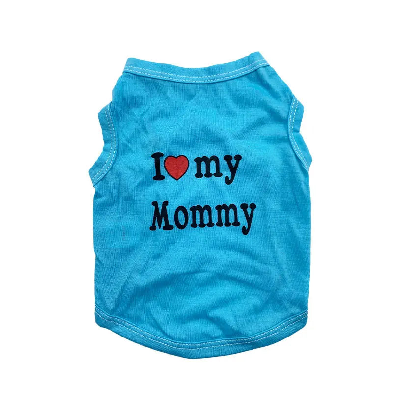 Dog Vest, "I Love My Daddy" Puppy T-Shirt, Summer Sleeveless Vest, Pet Clothing