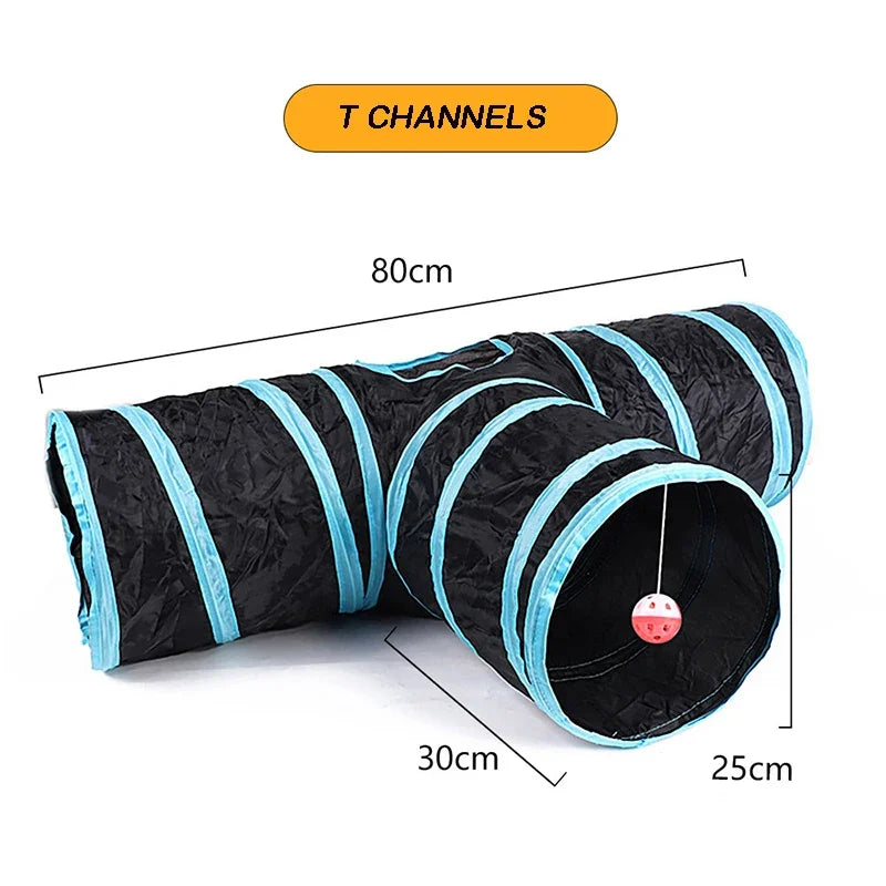 Cat Tunnel, Foldable Cat Tunnel, Breathable Drill Barrel for Indoor, has loud paper sound