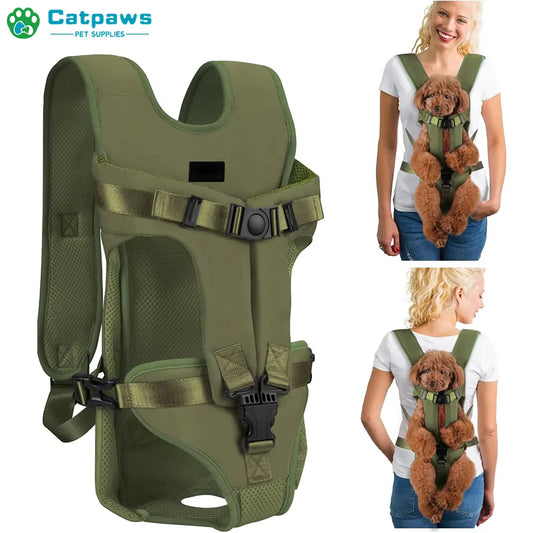 Pet Front Carrier Backpacks Adjustable Hands Free Dog Backpack For Small Medium Dogs Breathable Cats Outdoor Travel Carrier Bags