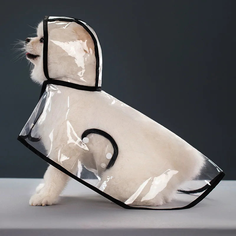 Dog Raincoat Poncho with Belly Coverage, Waterproof Dog Jacket with Hood for Small Dogs, Adjustable Reflective Pet Raincoat