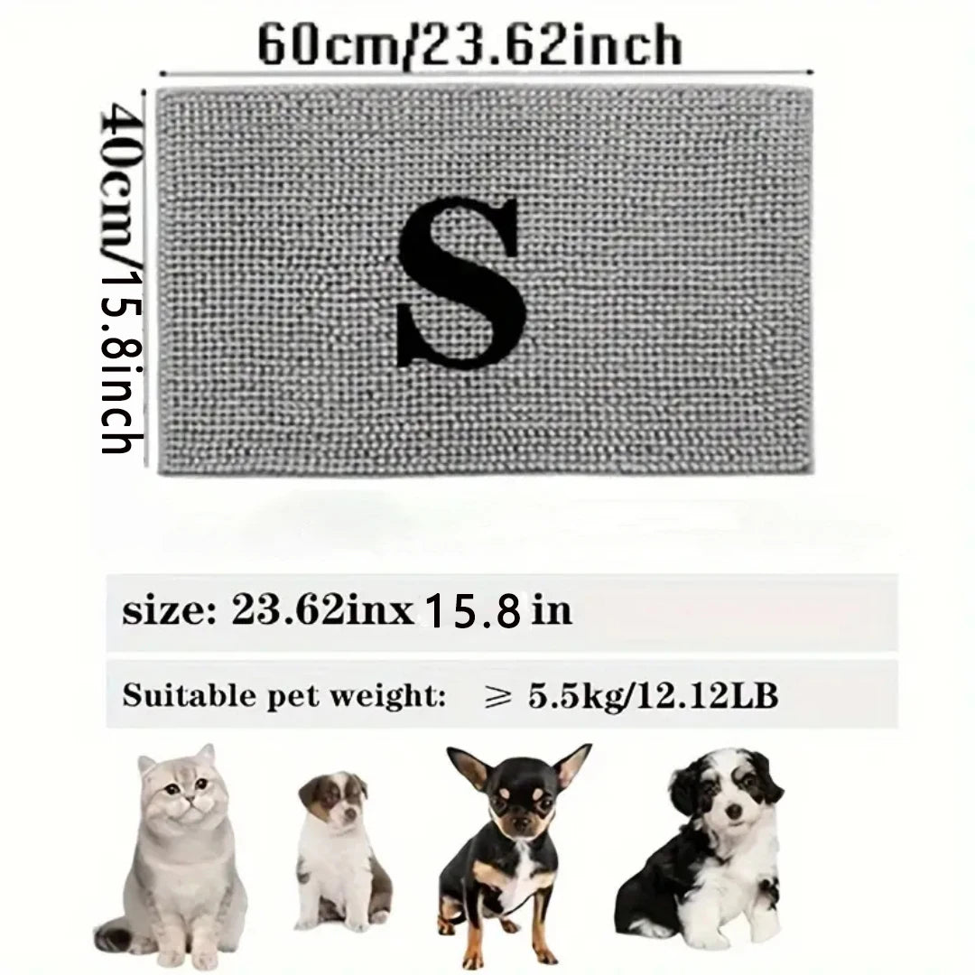 Dog Door Mat Mud Catcher - Absorbent Non-Slip Pet Paw Cleaner Mat, Washable Quick-Dry Indoor Rug for Mud