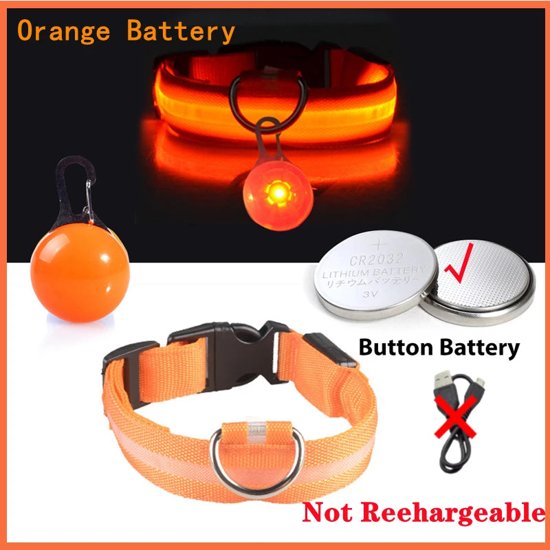 USB Charging Glowing Dog Collar With Pendant Detachable Luxury Led Light Bright For Small Dogs Cat Night Safety Collar Wholesale