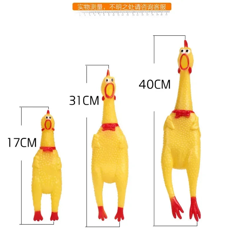 1PC Screaming Chicken Squeezing Sound Toy Pet Dog Chewing Toy Durable And Fun Yellow Rubber Breathable Chicken